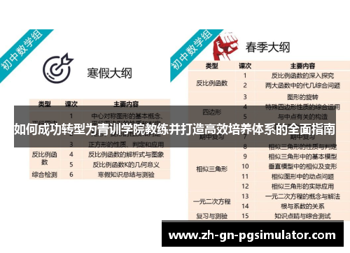 如何成功转型为青训学院教练并打造高效培养体系的全面指南