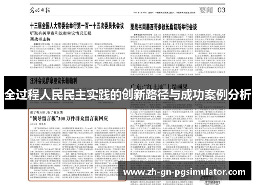 全过程人民民主实践的创新路径与成功案例分析